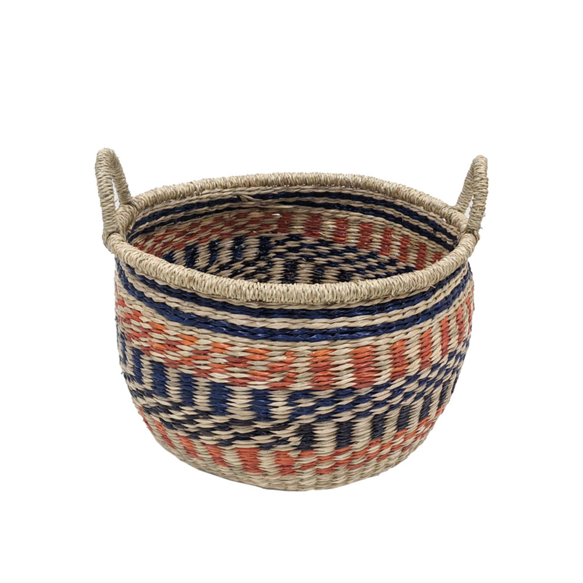 Multicolor Round Seagrass Basket by Ashland